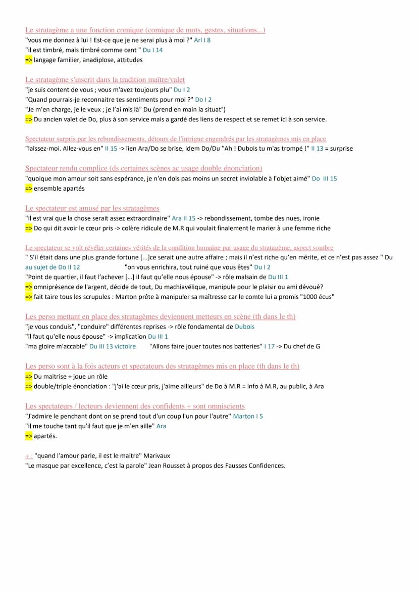 Citations Marivaux Les Fausses Confidences
Les stratagèmes sont nbx, il reposent sur divers procédés: mensonges, FC, fausses lettres
"Il y a