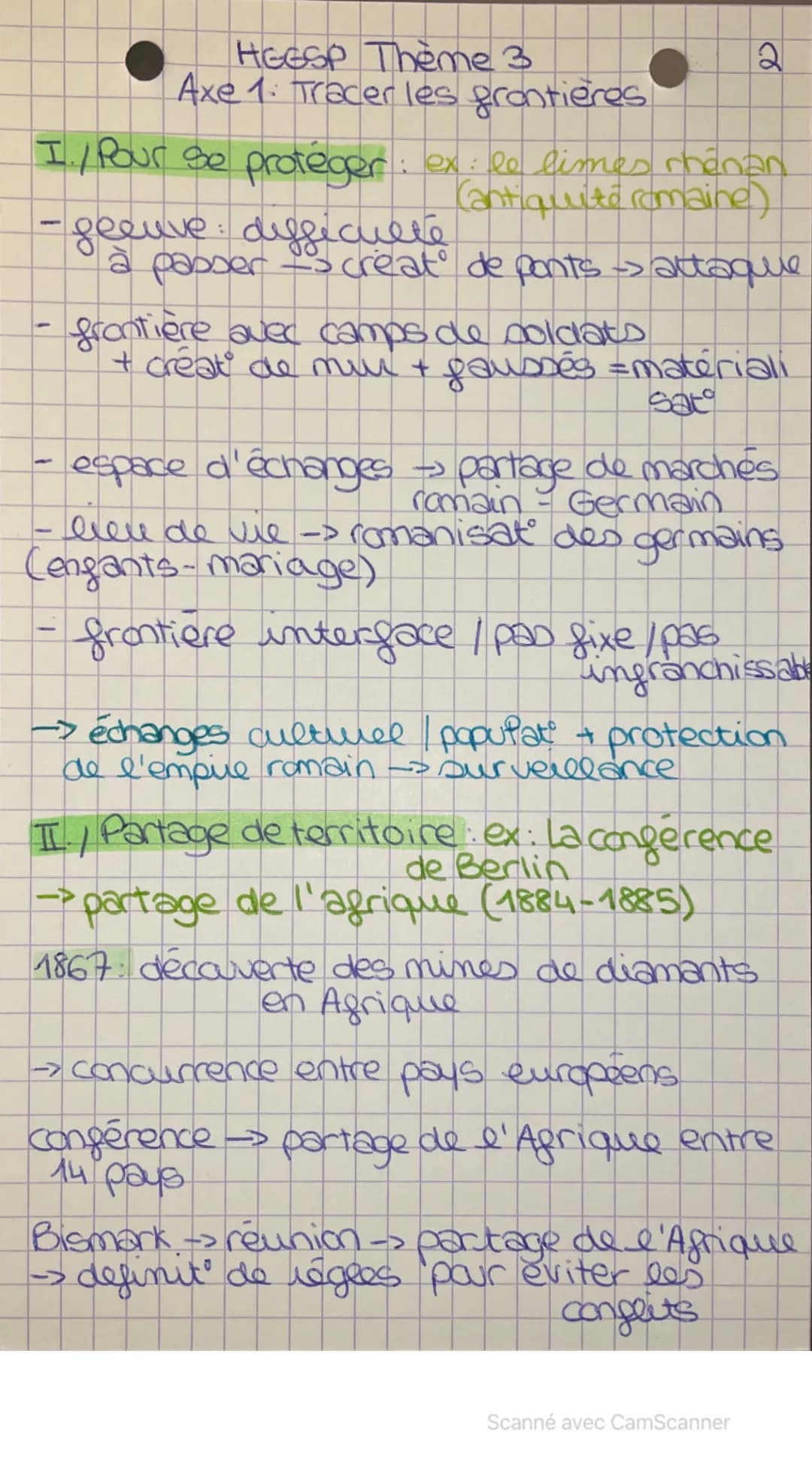 HEESP Thème 3
Axe 1: Tracer les frontières
2
co
I./ Pour se protéger: ex: le limes rhenan
Cantiquité romaine)
- geenive: difficulté
à passer