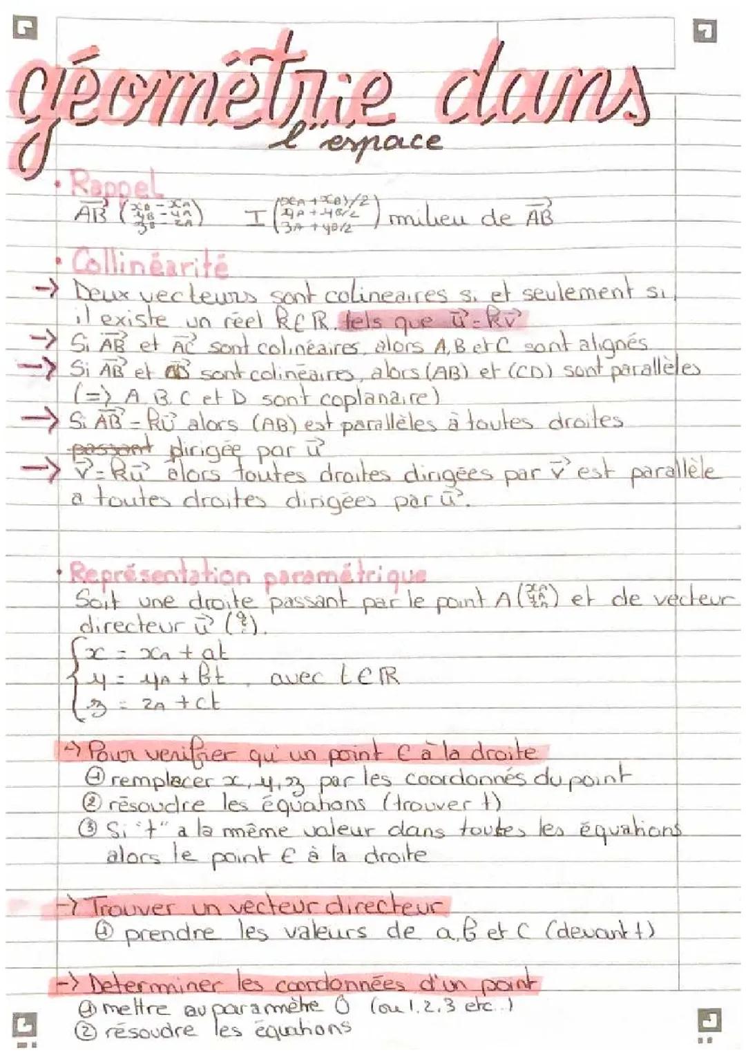 géométrie dans l’espace 1/2