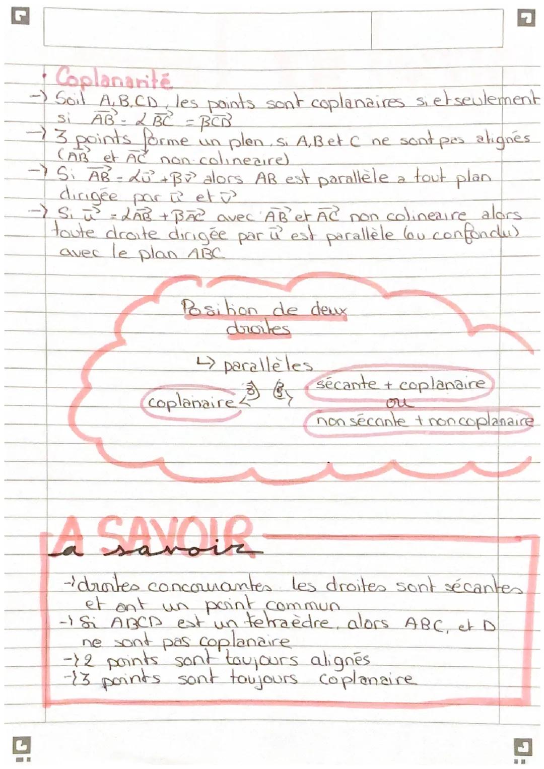géométrie dams
espace
+ Rappel
AB (364A) I (BA+40/2 ) milieu de AB
13140/2
• Collinéaritë
→ Deux vecteurs sont colineaires si et seulement s