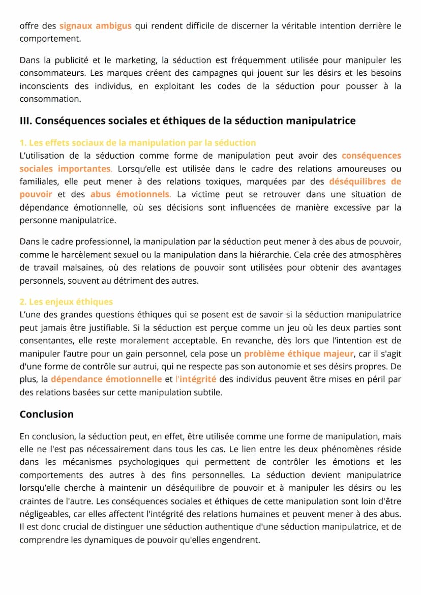 # GRAND ORAL HLP

La séduction peut-elle être une forme de
manipulation?

La séduction est un phénomène omniprésent dans notre société, que 