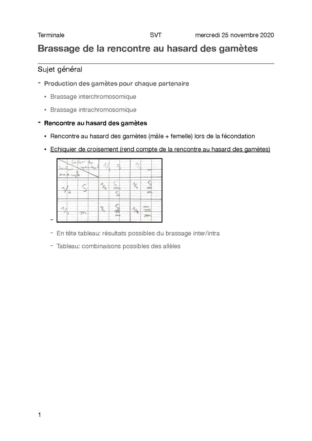 Cours 2.3 - Brassage de la rencontre au hasard