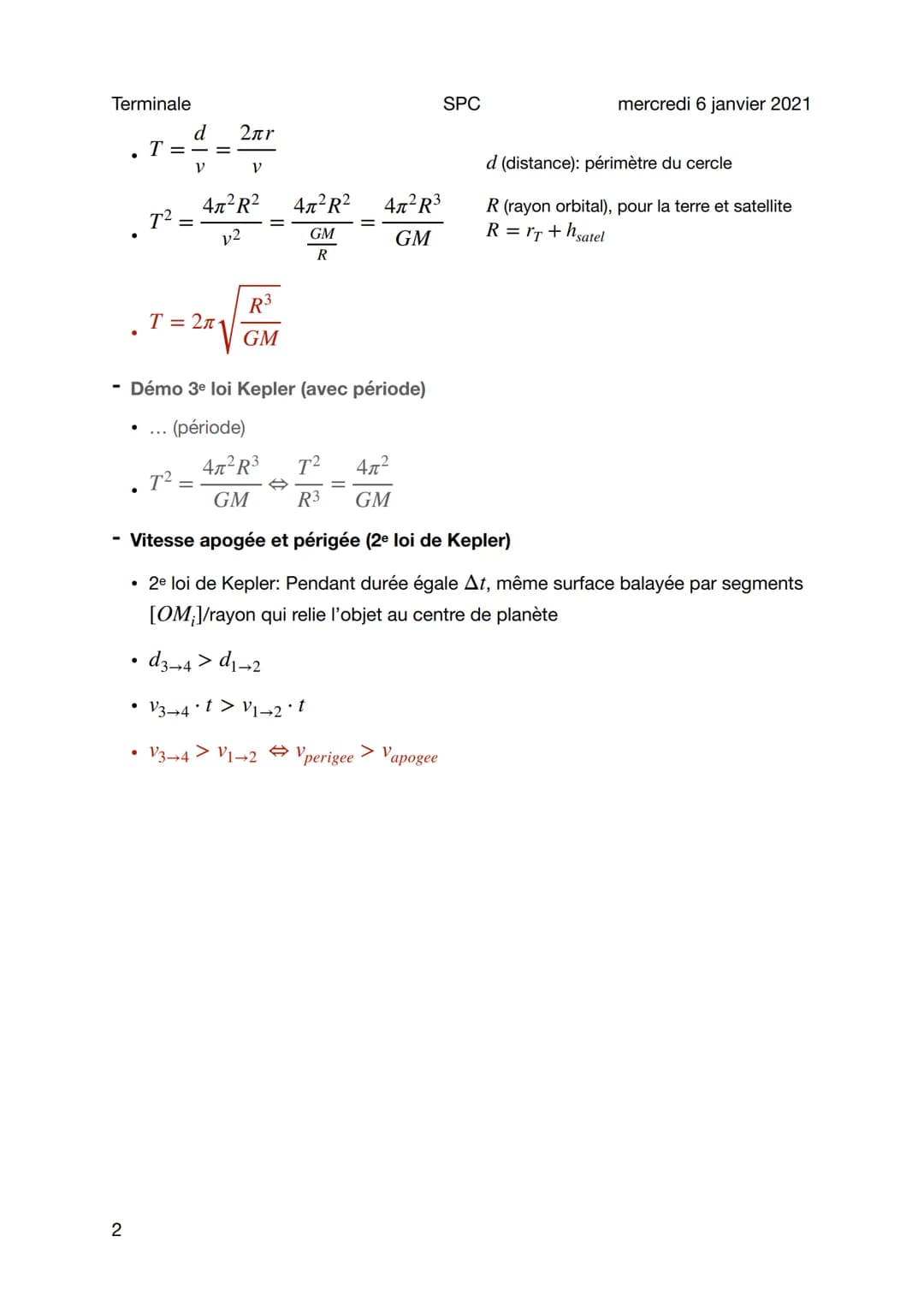 Terminale
Applications
Connaitre
-
Accélération
1
●
.
2nd loi de Newton
-
ΣΕ
●
●
ext
FTIISS ma:
=
à
GM →
n
R²
Vitesse uniforme (à montrer)
-