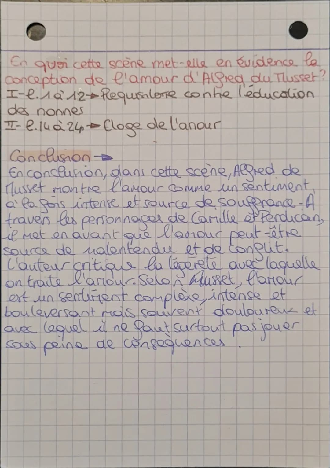 Texte de l'explication linéaire n°2: On ne badine pas avec l'amour, acte II, scène 5, la
fin
CAMILLE Vous me faites peur; la colère vous pre