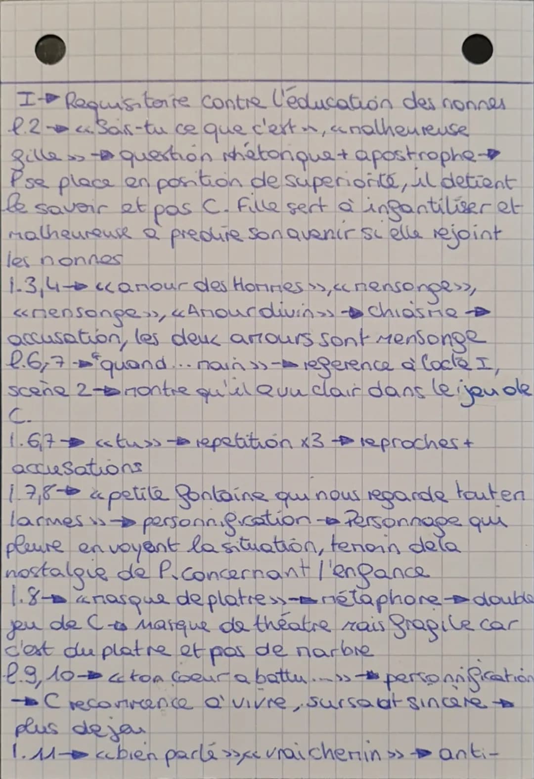 Texte de l'explication linéaire n°2: On ne badine pas avec l'amour, acte II, scène 5, la
fin
CAMILLE Vous me faites peur; la colère vous pre