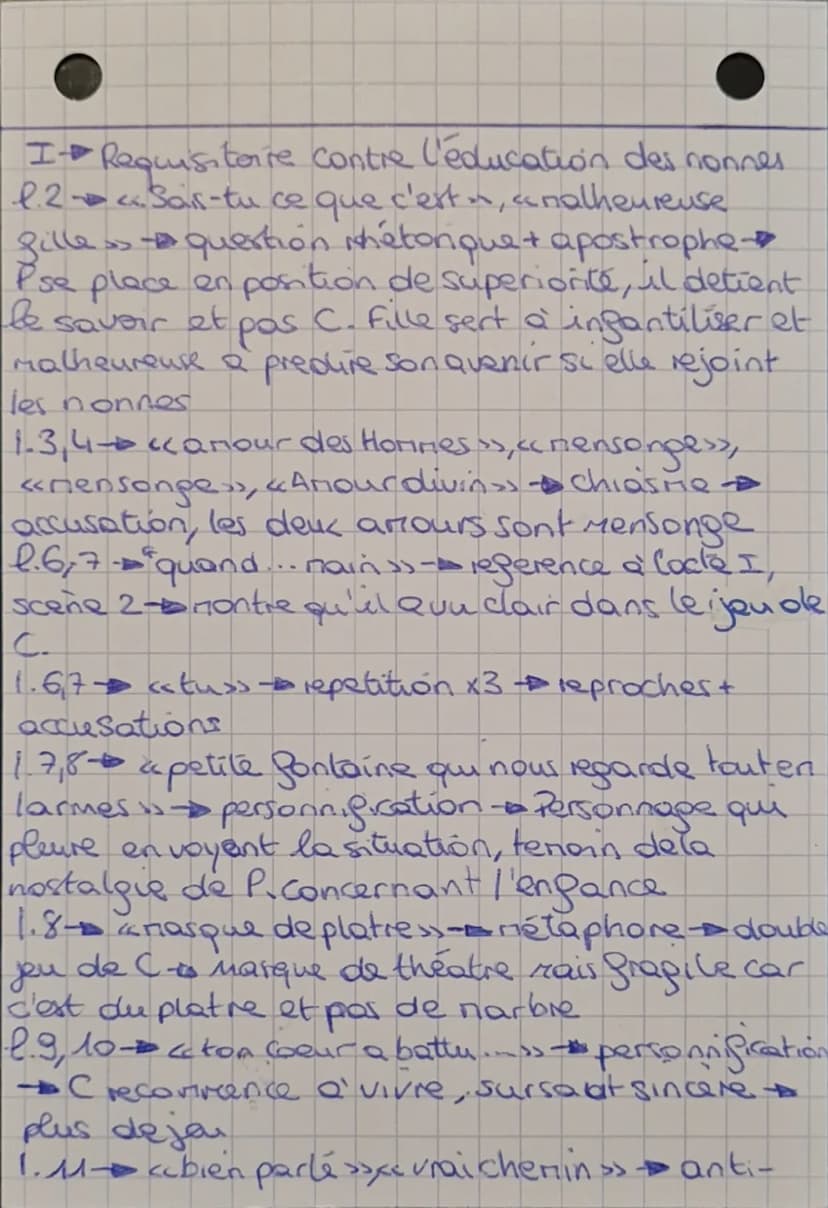 Texte de l'explication linéaire n°2: On ne badine pas avec l'amour, acte II, scène 5, la
fin
CAMILLE Vous me faites peur; la colère vous pre