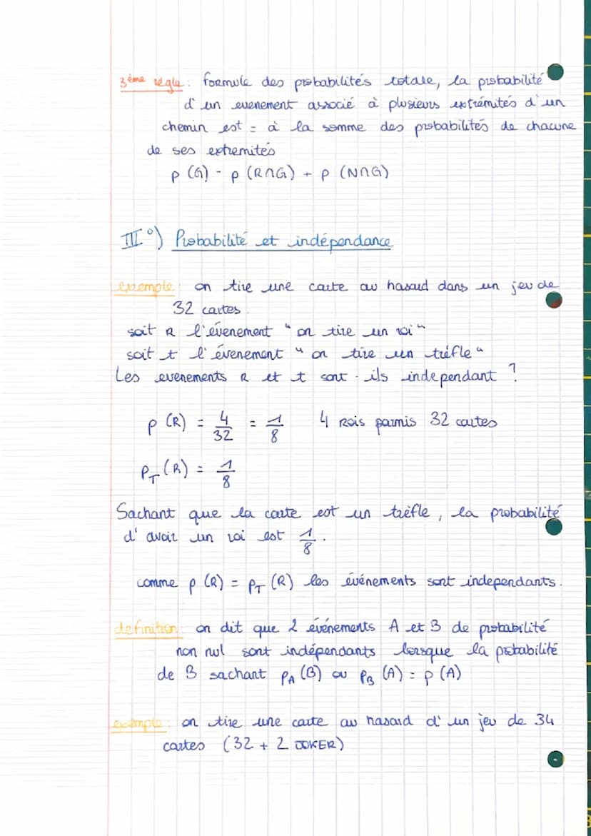 I°) Notion de probabilité conditionnelle
definition Soit A et 3, I evenements avec p (A) +0
On appelle probabilité conditionnelle de 3 sacha