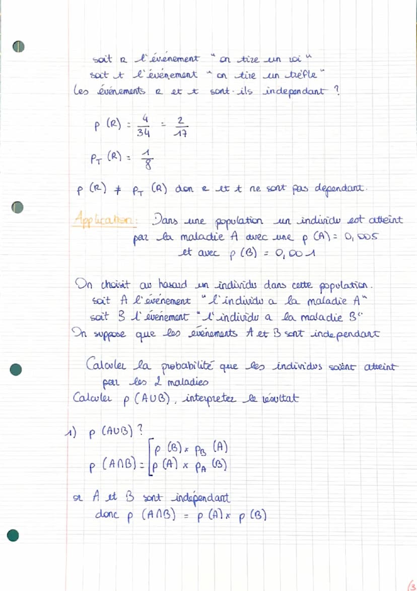 I°) Notion de probabilité conditionnelle
definition Soit A et 3, I evenements avec p (A) +0
On appelle probabilité conditionnelle de 3 sacha