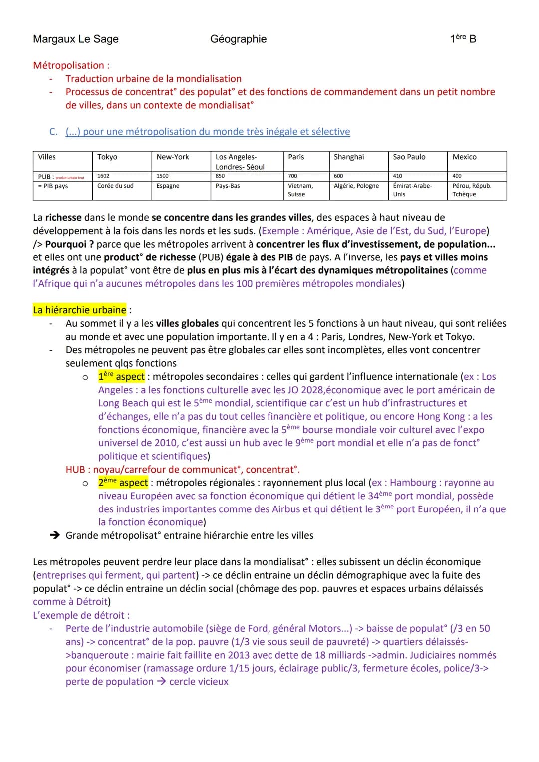 
<h2 id="introduction">Introduction</h2>
<p>La métropolisation est un processus mondial différencié qui affecte les métropoles à l'échelle m