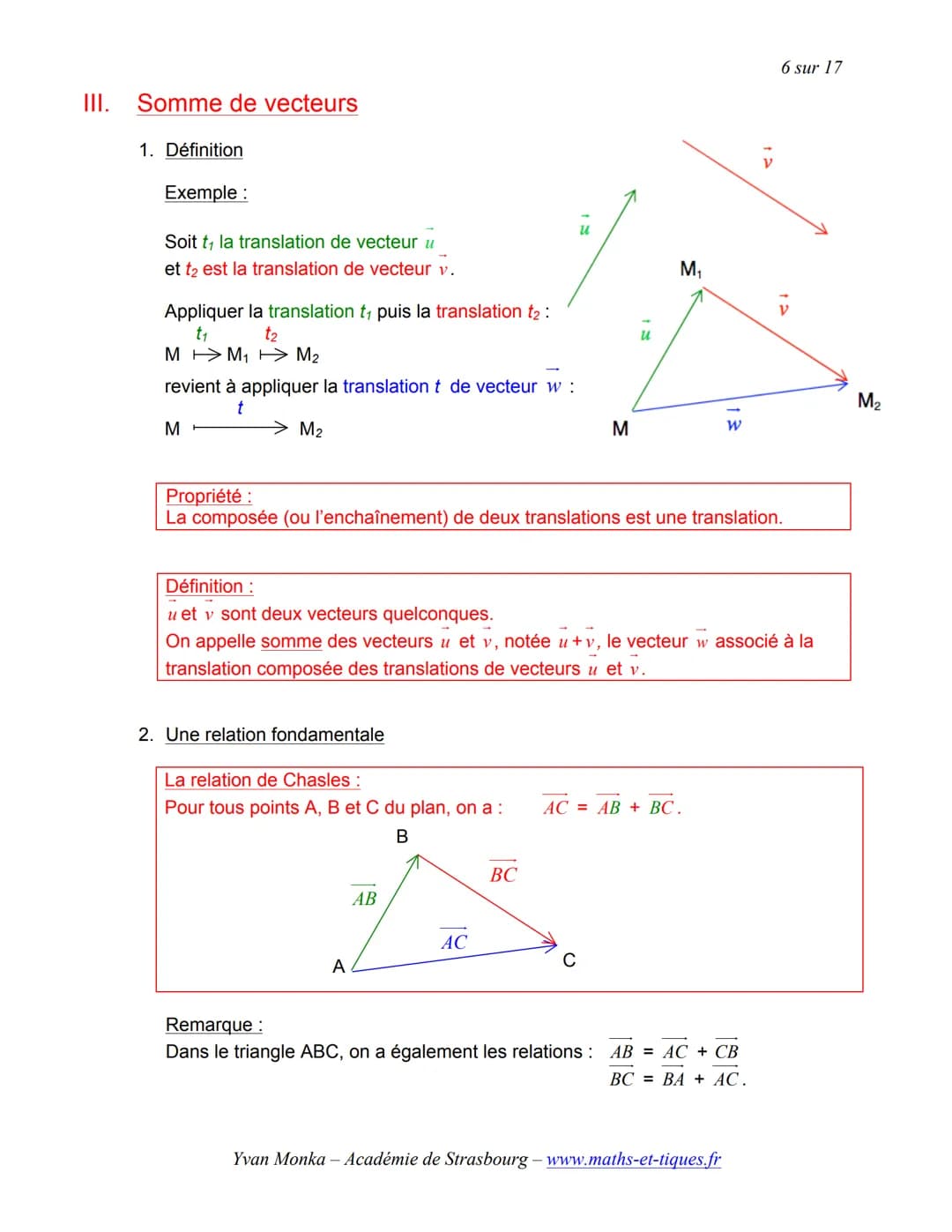 I.
TRANSLATION ET VECTEURS
Activités de groupe : La Translation (Partie1):
http://www.maths-et-tiques.fr/telech/trans_gr1.pdf
Activité conse