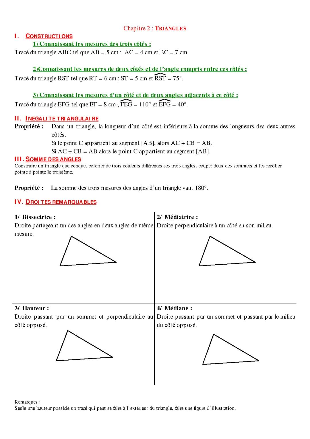 Comment tracer un triangle avec trois côtés : Isocèles, équilatéraux et la somme des angles