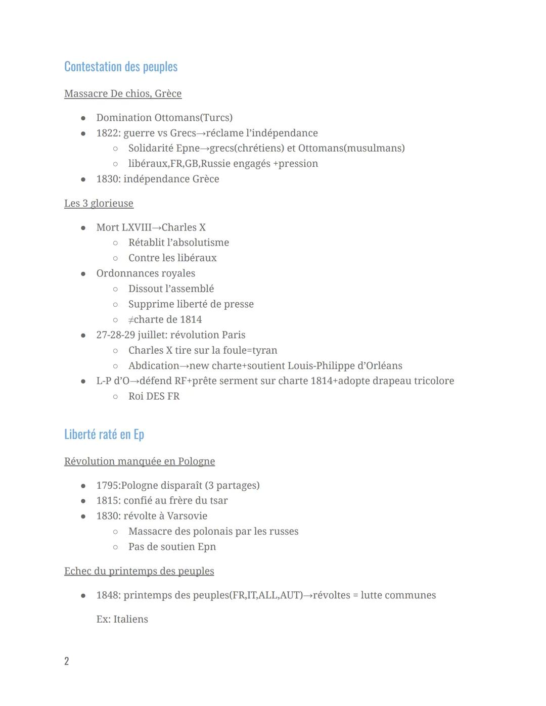 HISTOIRE
L'europe entre restauration et révolution (1814-1848)
Définitions:
Restauration: retour au pouvoir des souverains déchus en FR et E