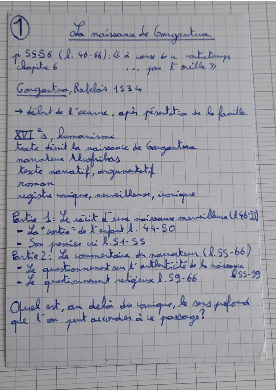 1
La naissance de Cargantua
Th
55-56 (l. 46-66): << à cause du contratamps.
chapitre 6
torille »
рол
Gargantna, Rabelos 1534
→ début de l´sc