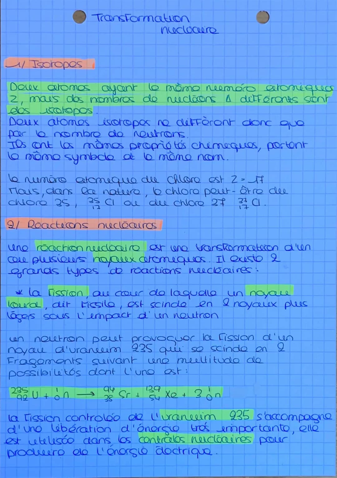 la transformation nucléaire 