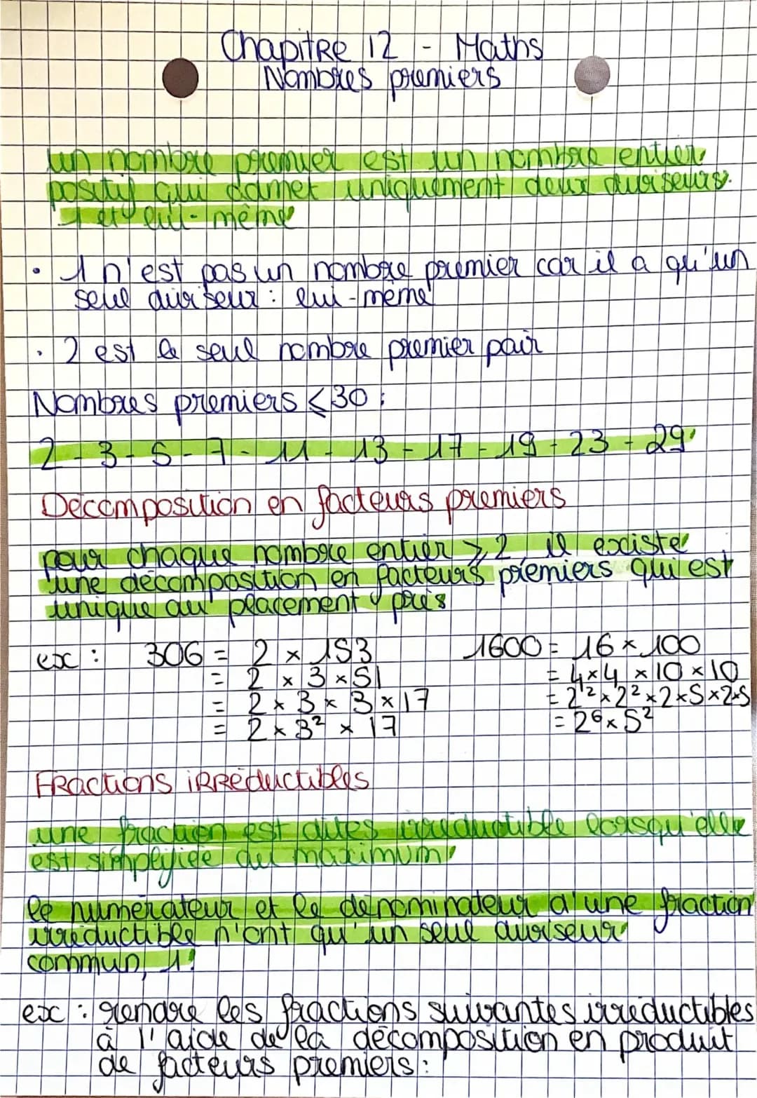 Maths - nombres premiers 