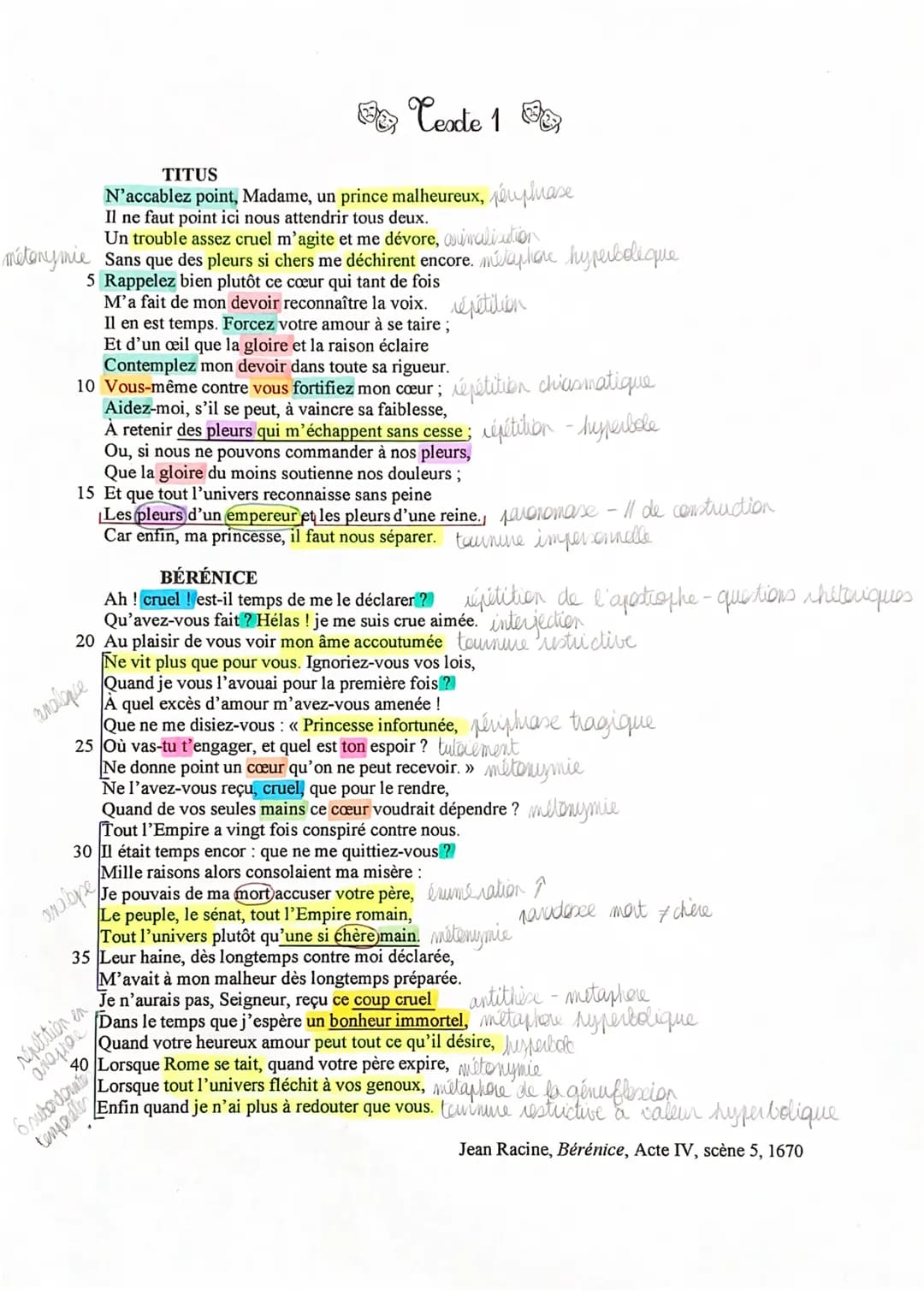 TITUS
N'accablez point, Madame, un prince malheureux, périphase
Il ne faut point ici nous attendrir tous deux.
Un trouble assez cruel m'agit