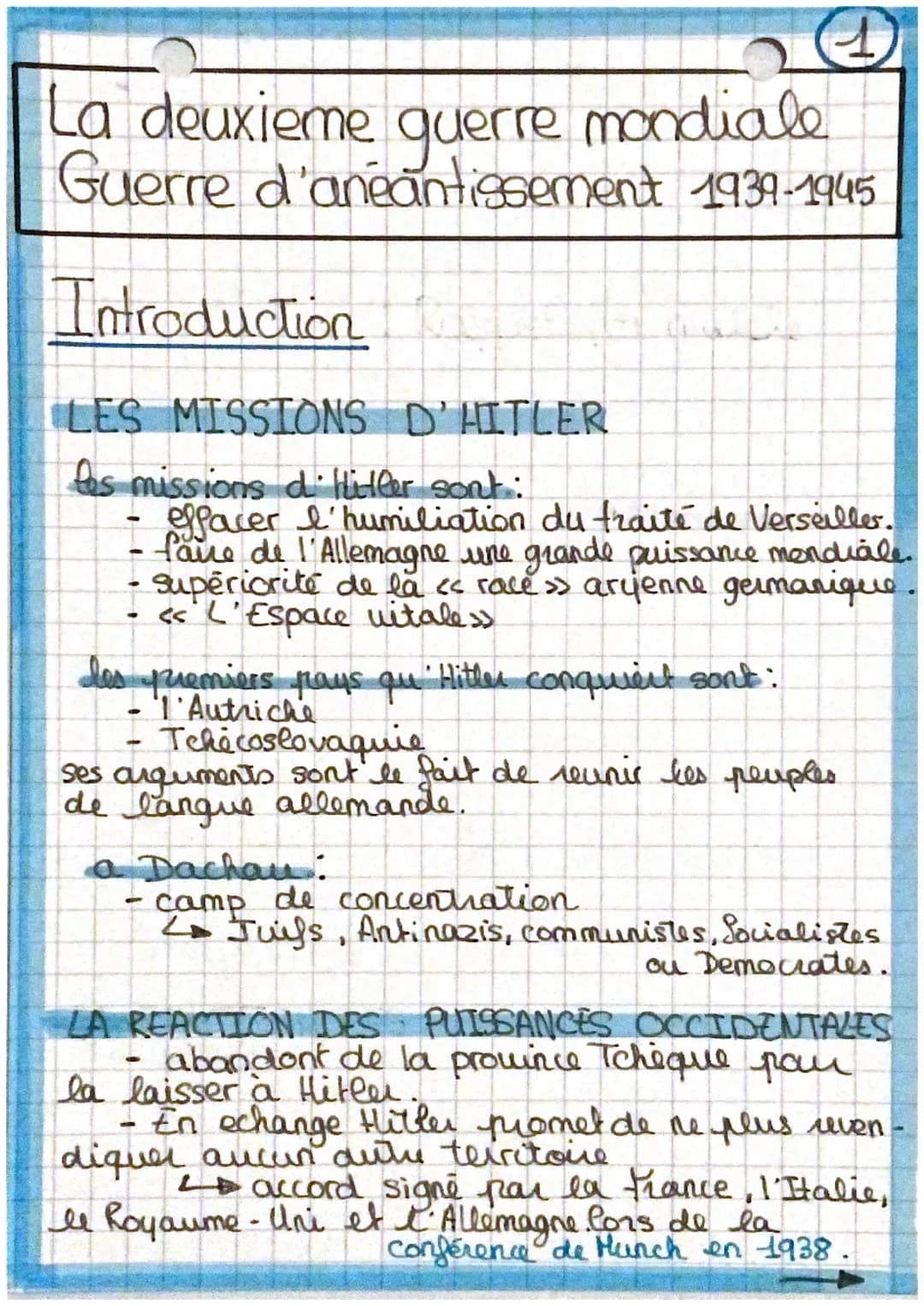 La deuxieme
guerre mondiale
Guerre d'anéantissement 1939-1945
Introduction
LES MISSIONS D'HITLER
les missions d'Hitler sont:
-
les premiers 