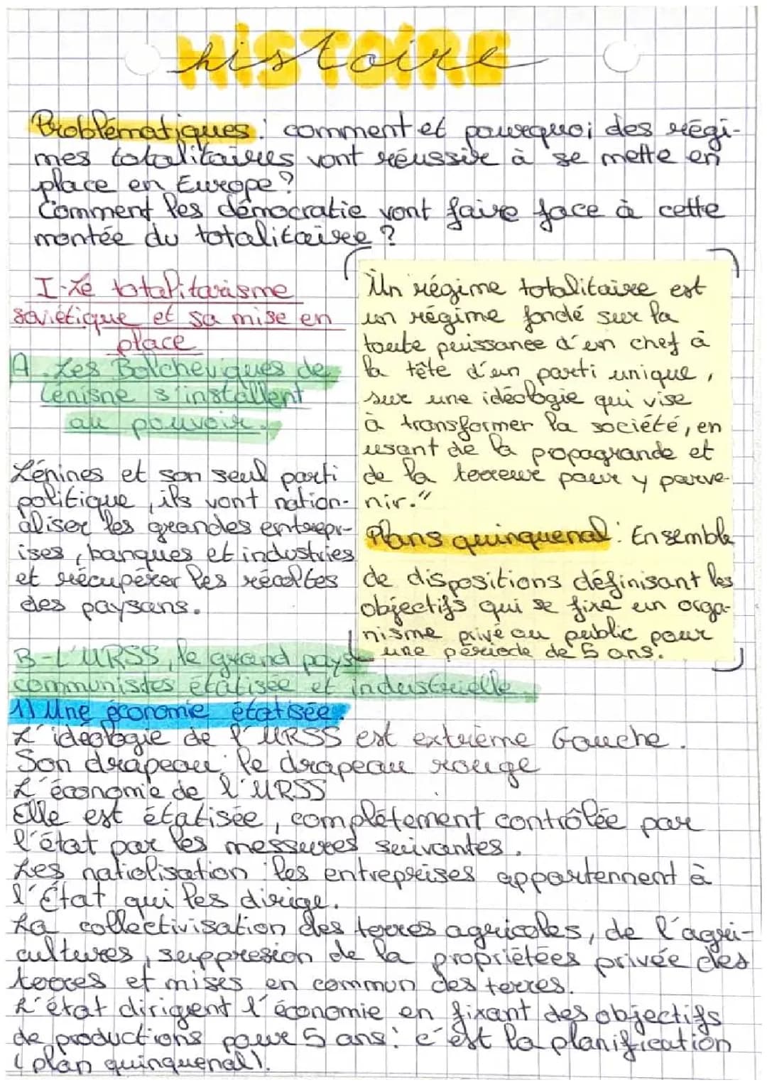 Cours Histoire 3ème: Démocraties Fragilisées et Expériences Totalitaires PDF