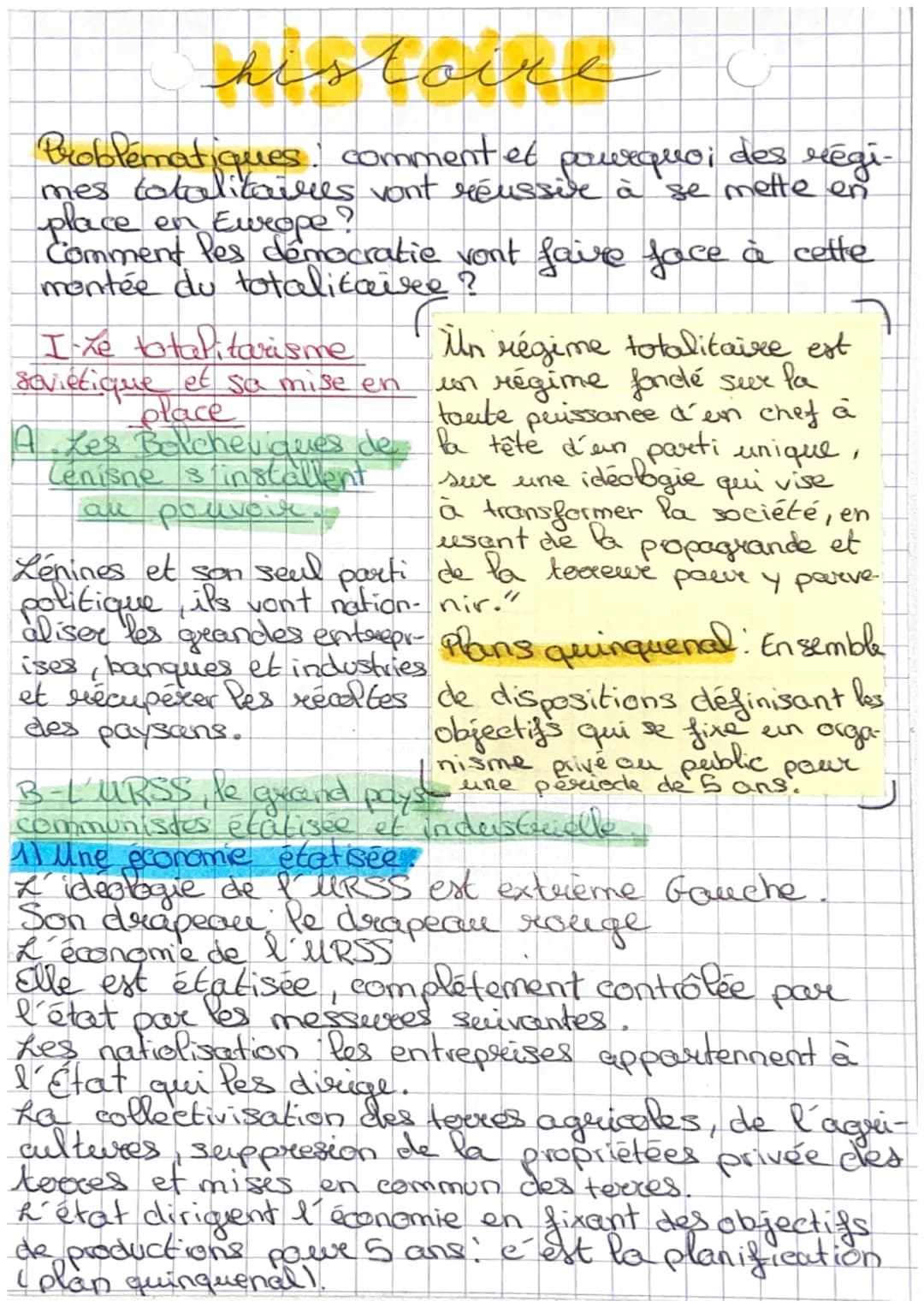histoire
Problematiques comment et pourquo; des régi-
mes totalitaires vont réussive à se mette en
place en Europe
Comment les démocratie vo