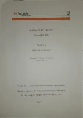 Know Sujet de bac blanc de français thumbnail