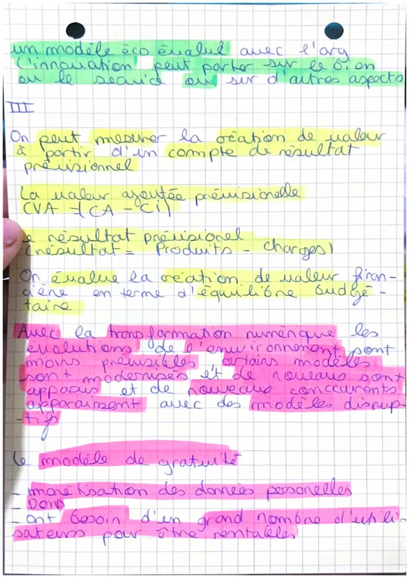 I
chapitre 2: modéle économique
et creation de valeur.
un modele economique décrit comment
une organisation! Qua gagner
de l'argent
fonction