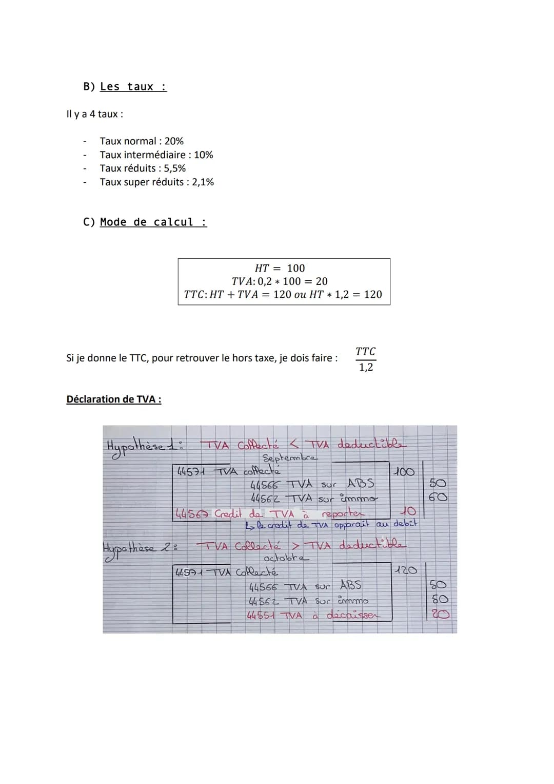 1. Rappel
Comptabilité
L'enregistrement de la TVA
Désormais, à chaque fois qu'on enregistre un achat, une vente ou une acquisition
d'immobil