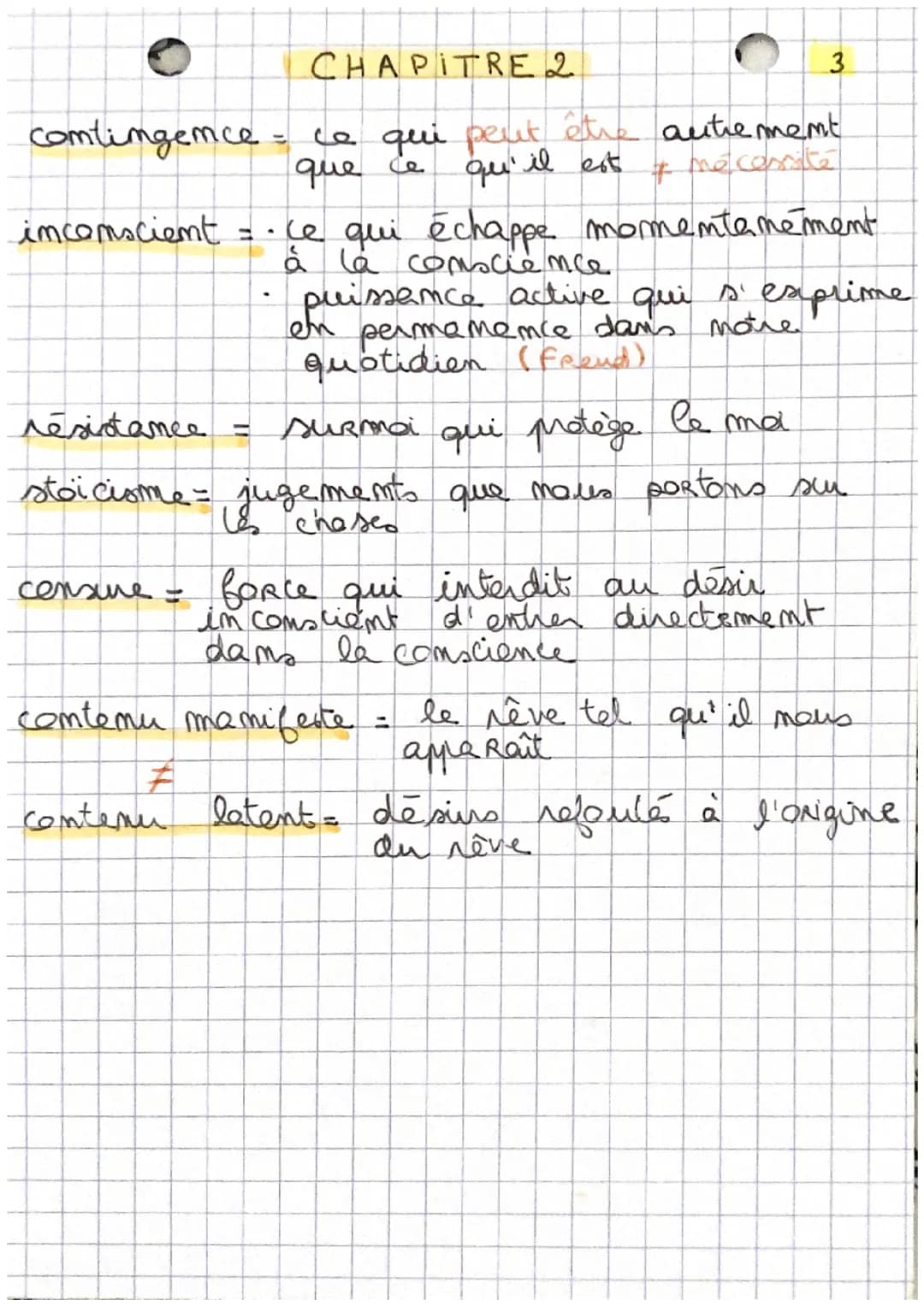 CHAPITRE 2
DEFINITIONS:
conscience = - commaissance qu'a l'Homme de
ses actes
Commaissance que nous
nous même
être conscient = être qui pers