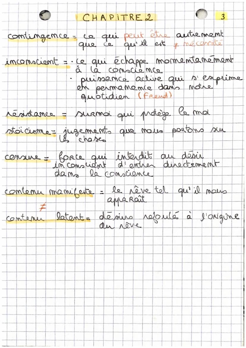 CHAPITRE 2
DEFINITIONS:
conscience = - commaissance qu'a l'Homme de
ses actes
Commaissance que nous
nous même
être conscient = être qui pers