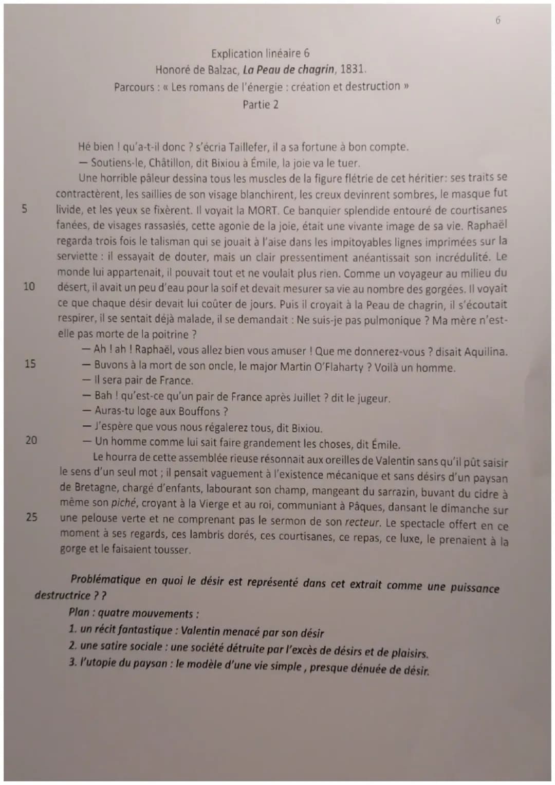 partie 2 peau de chagrin explication linéaire 