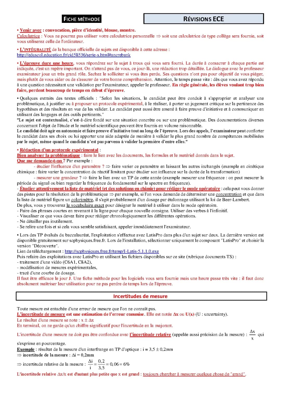 Révisions faciles pour l'ECE Physique Chimie et SVT 2024