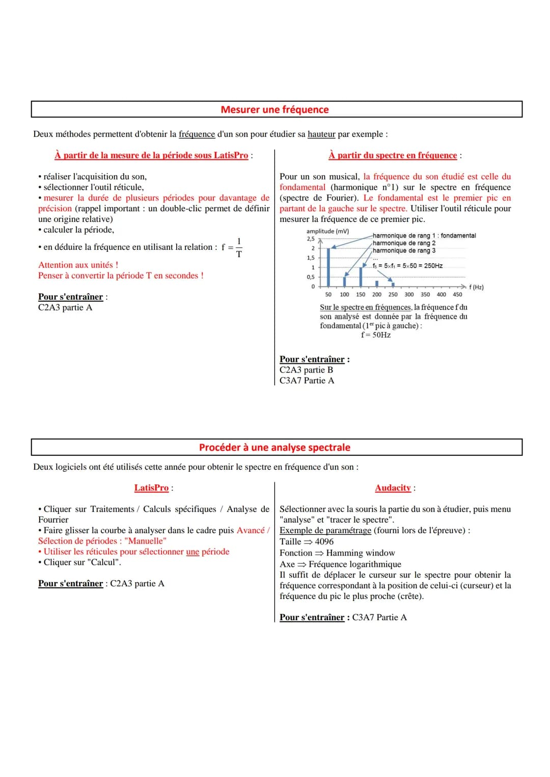 FICHE MÉTHODE
• Venir avec : convocation, pièce d'identité, blouse, montre.
Calculatrice : Vous ne pourrez pas utiliser votre calculatrice p