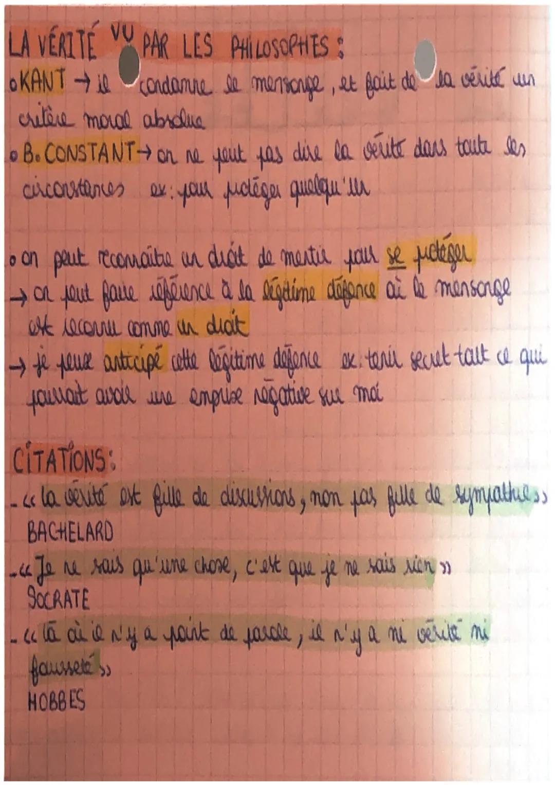 # LA VERTIES

la vérité: Est vrai, ce qui est conforme à ce qui est. Elle s'oppose
donc à la fausseté.

*   le mensonge = condamnable
*   la