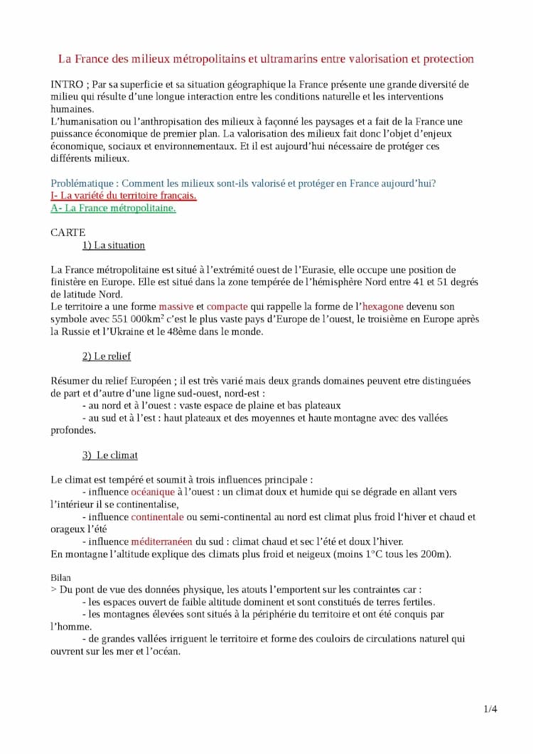 Know La France des milieux métropolitains et ultramarins entre valorisation et protection thumbnail