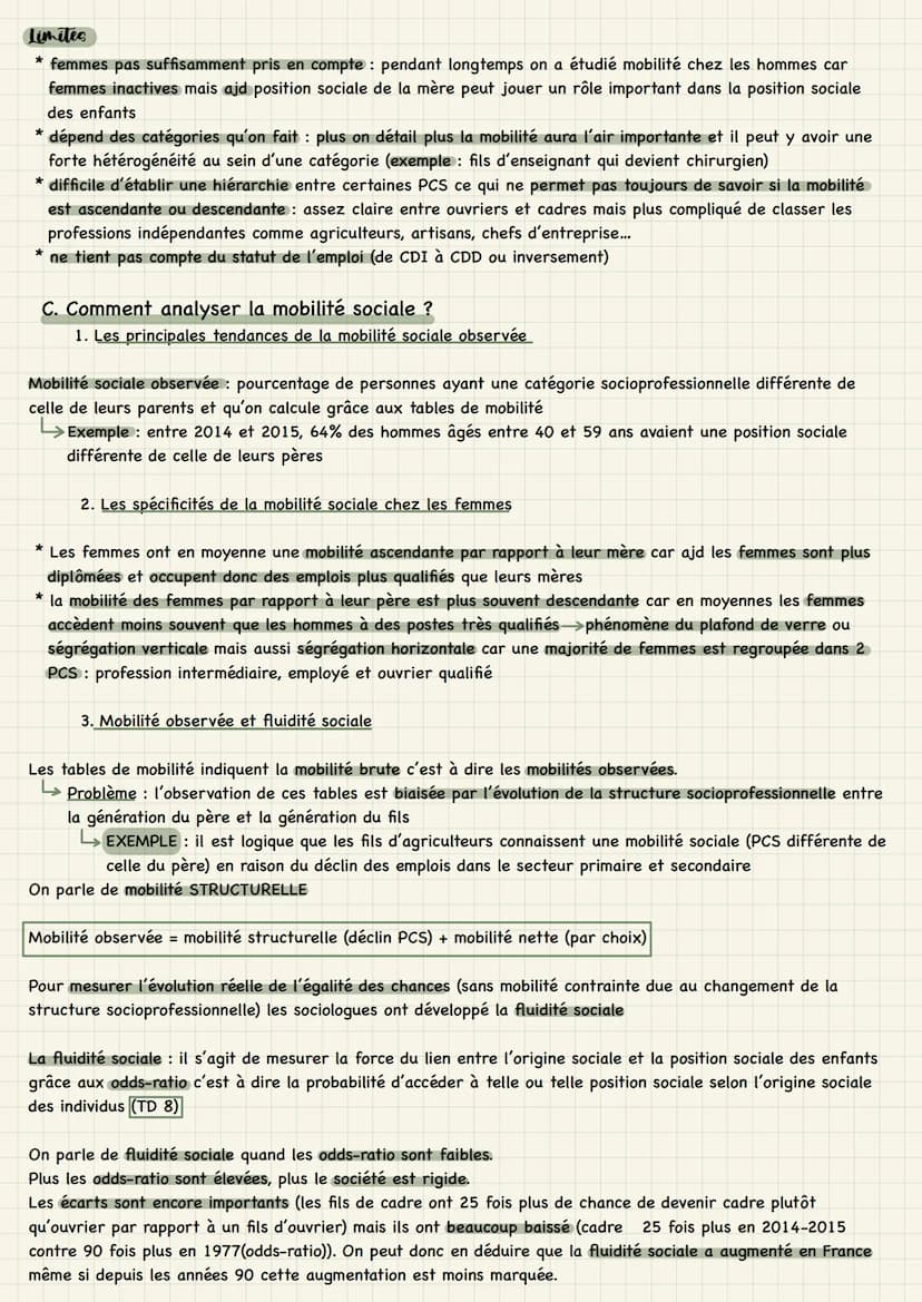 I. Caractéristiques de la mobilité sociale
A. Comment définir la mobilité sociale ? (Intergénérationnelle)
3 types de mobilités
géographique