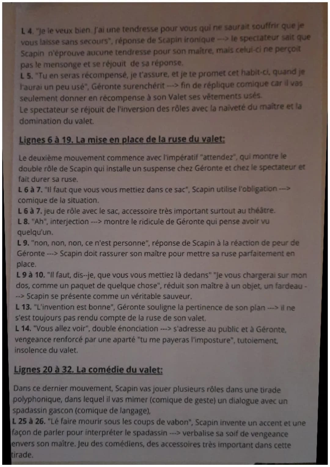 Les fourberies de Scapin, Mollère
Théâtre et stratagème
texte 5. Acte Ill scène 2:
Introduction:
"Les fourberies de Scapin" est une
œuvre éc