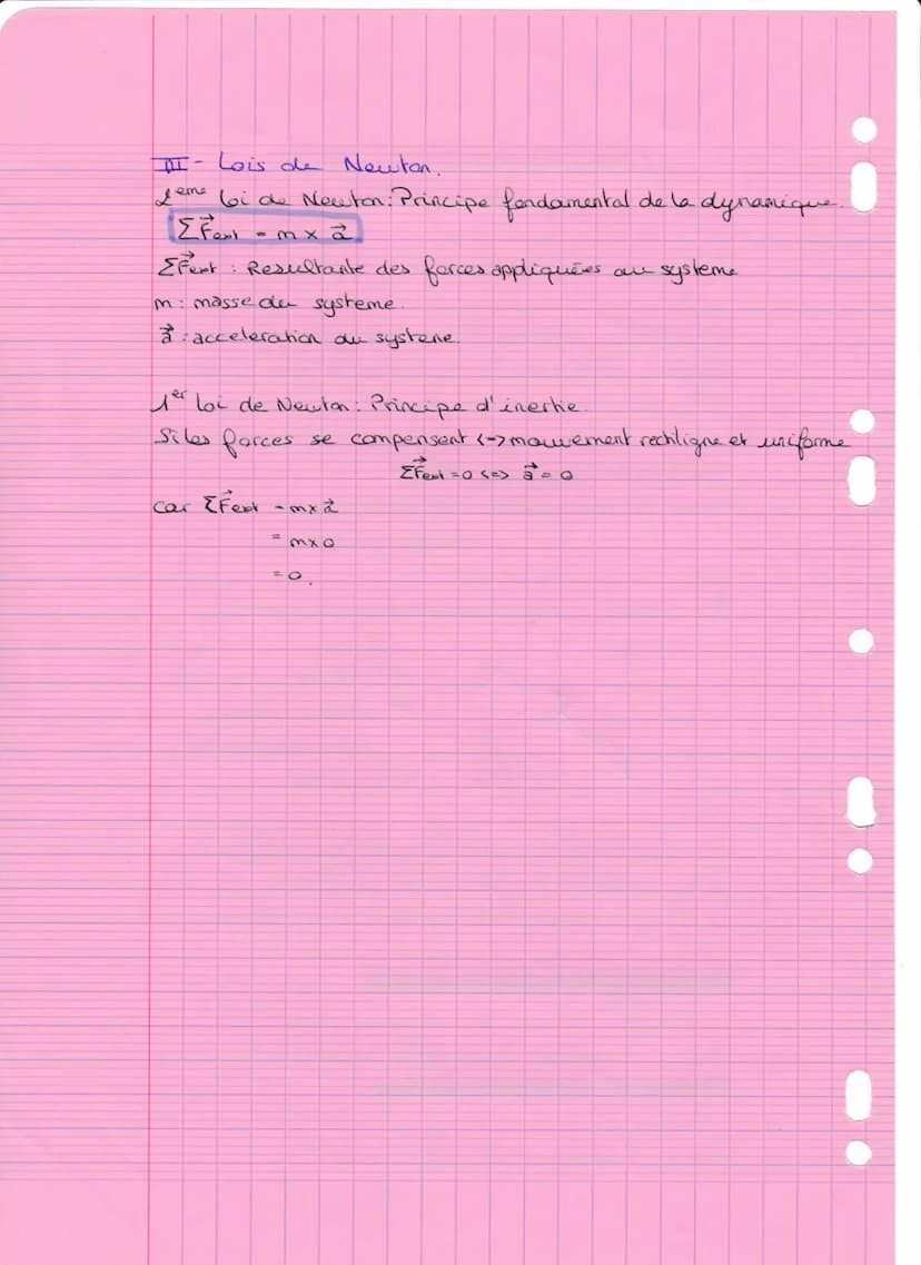 Chapitre 8 Mouvement et force
Loi de Newton
I- Rappel de mécanique
referentielle terrestre: deliocentrique; geocentrique
Systeme: objer auqu