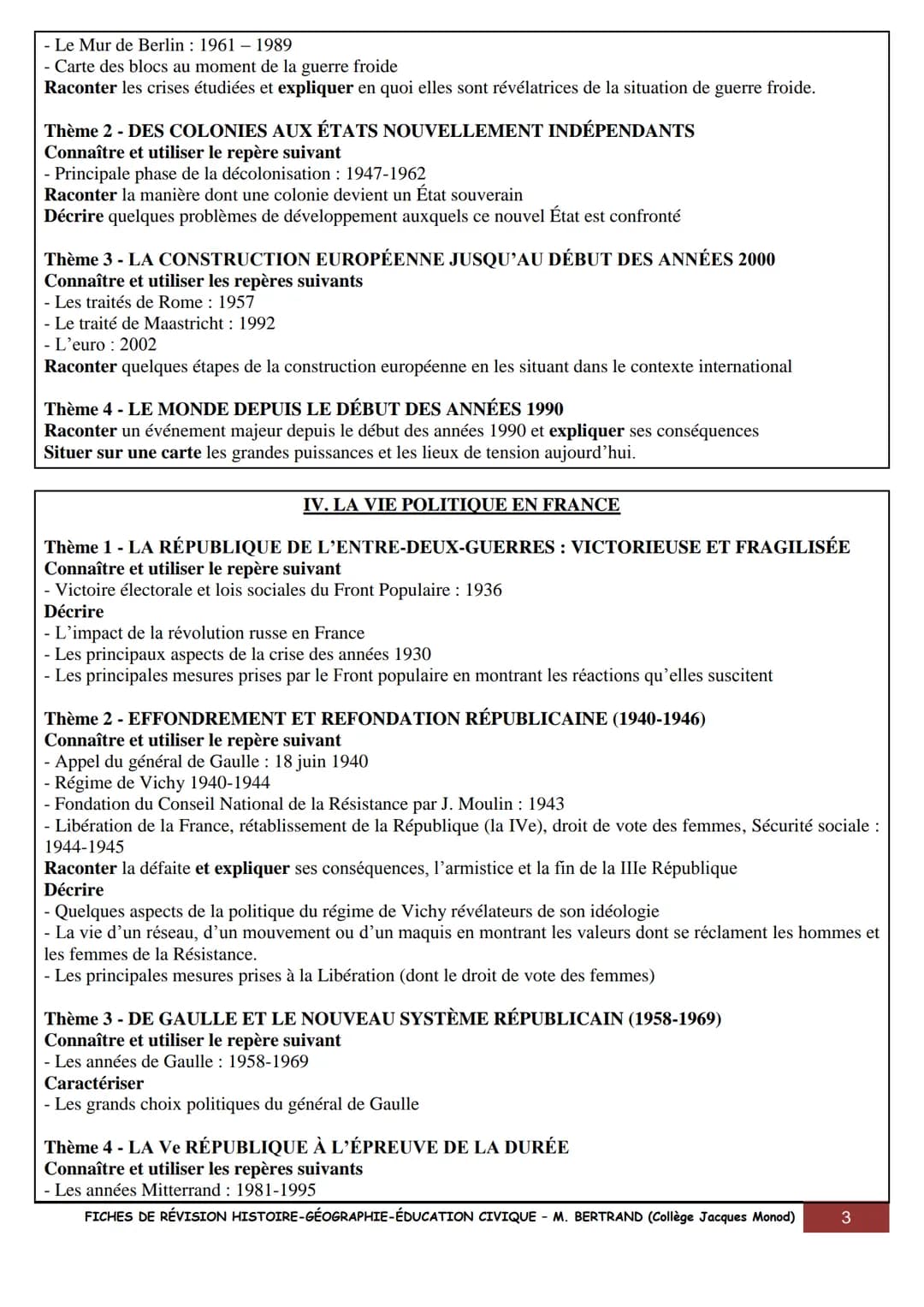 FICHES POUR RÉVISER LE BREVET EN
HISTOIRE,
GÉOGRAPHIE
& ÉDUCATION CIVIQUE
UN SIÈCLE DE TRANSFORMATIONS (1910-2010)
1910
1910 Début du fordis