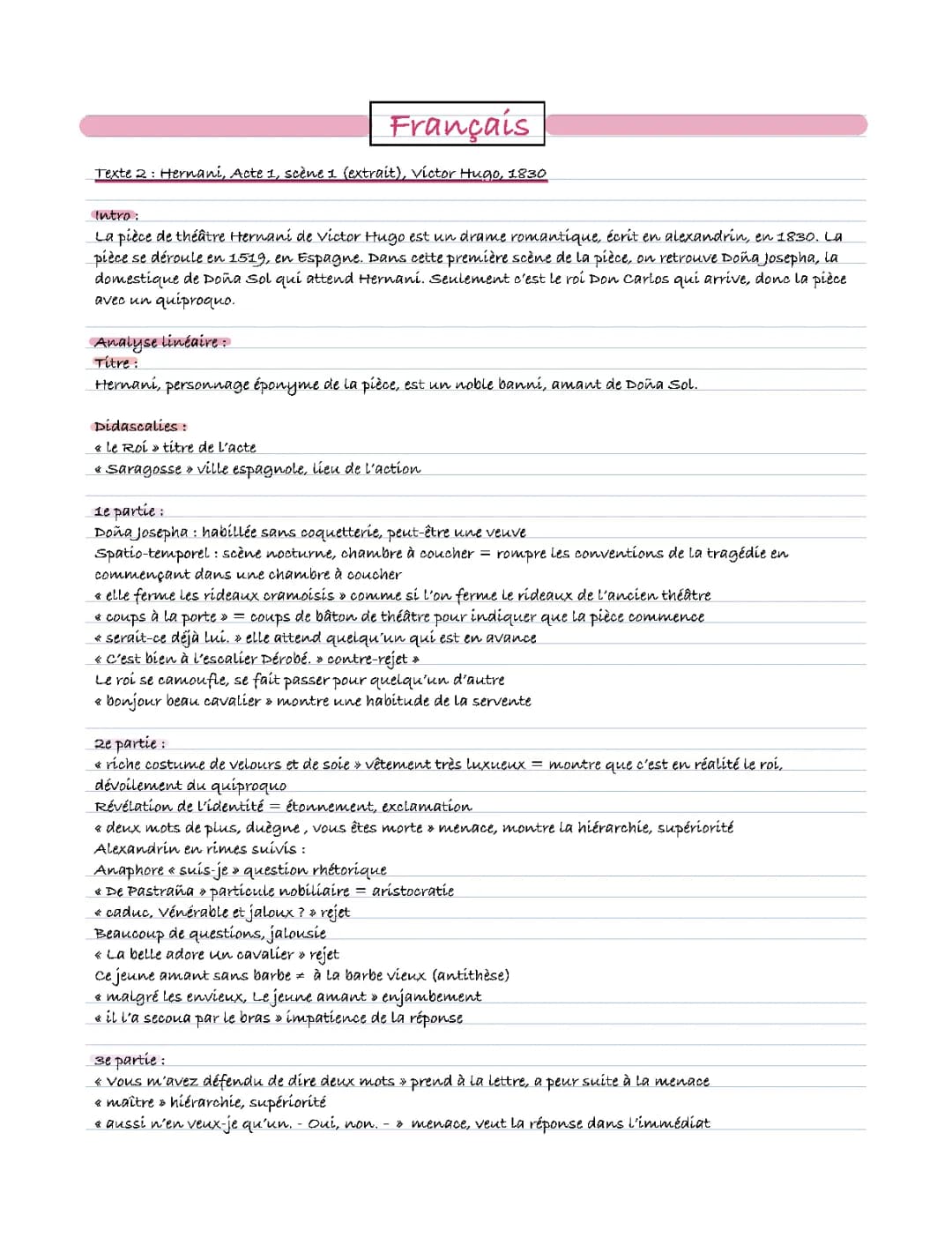Hernani Victor Hugo – Actes, Scènes et Analyses pour le Bac