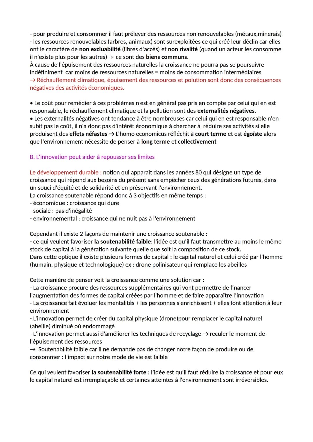 CHAPITRE 4: La croissance
1. Quelles sont les sources de la croissance économique
A. Définitions et mesures de la croissance
• La croissance