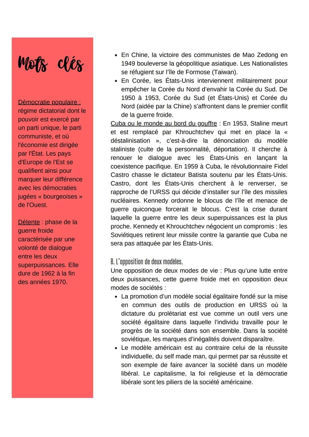 Chapitre 5 UNE NOUVELLE DONNE
:
GEOPOLITIQUE : BIPOLARISATION ET EMERGENCE
DY TIERS MONDE (1953-1975)
Mots clés
American Way of Life
: mode 