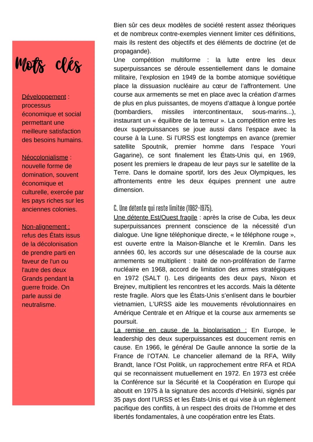 Chapitre 5 UNE NOUVELLE DONNE
:
GEOPOLITIQUE : BIPOLARISATION ET EMERGENCE
DY TIERS MONDE (1953-1975)
Mots clés
American Way of Life
: mode 