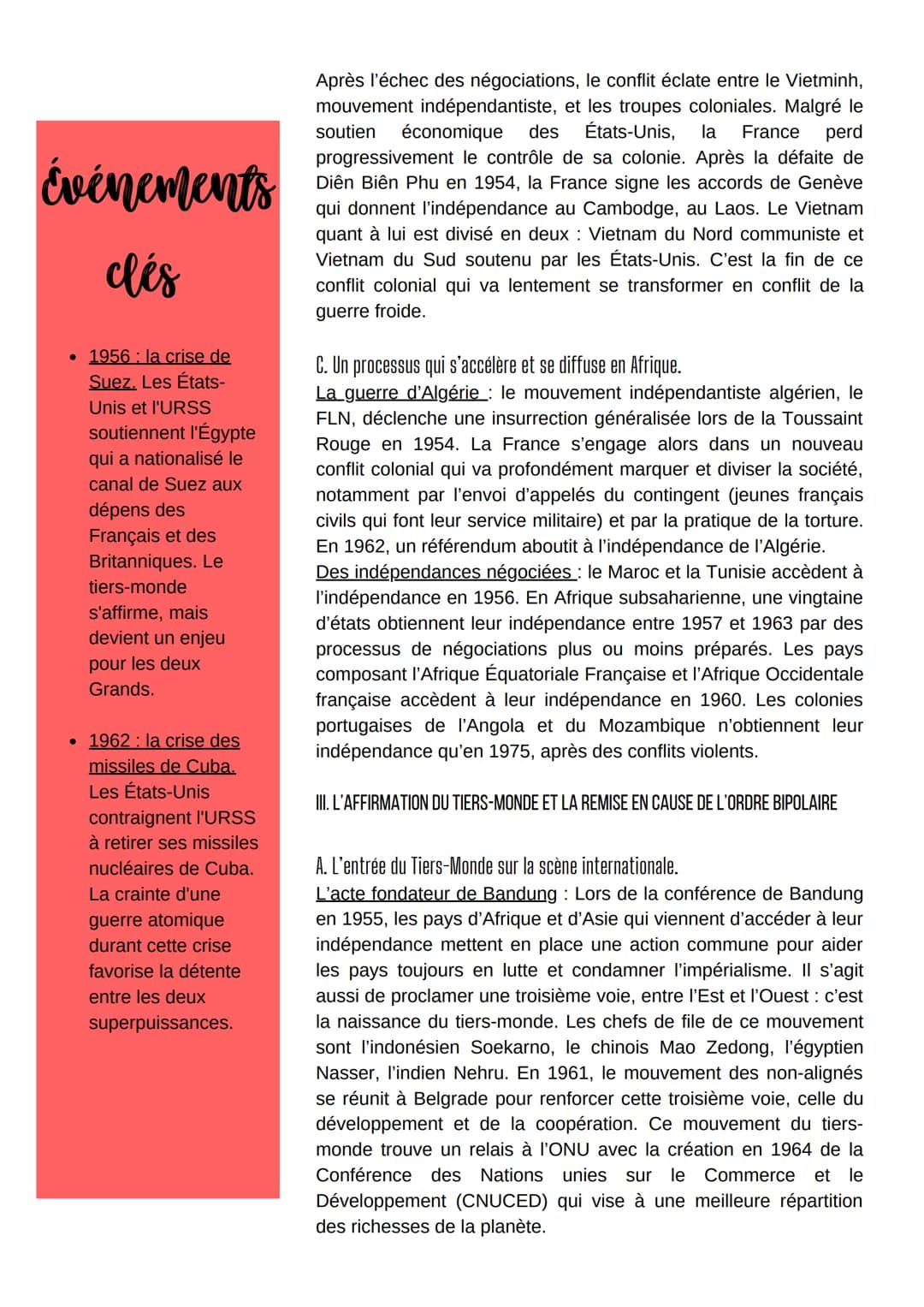 Chapitre 5 UNE NOUVELLE DONNE
:
GEOPOLITIQUE : BIPOLARISATION ET EMERGENCE
DY TIERS MONDE (1953-1975)
Mots clés
American Way of Life
: mode 