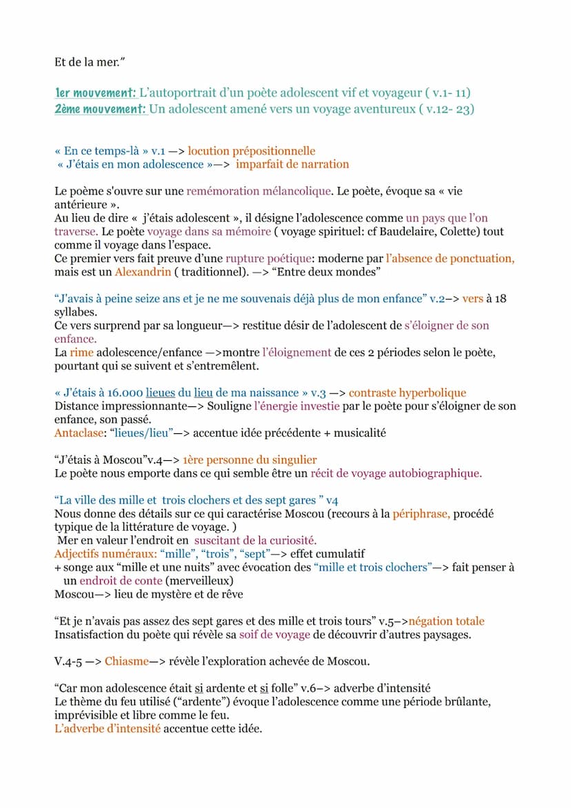 Contexte:
La prose du transsibérien, Blaise Cendrars, 1914
Incipit des poèmes en prose de Blaise Cendrars nommés « la prose du transsibérien