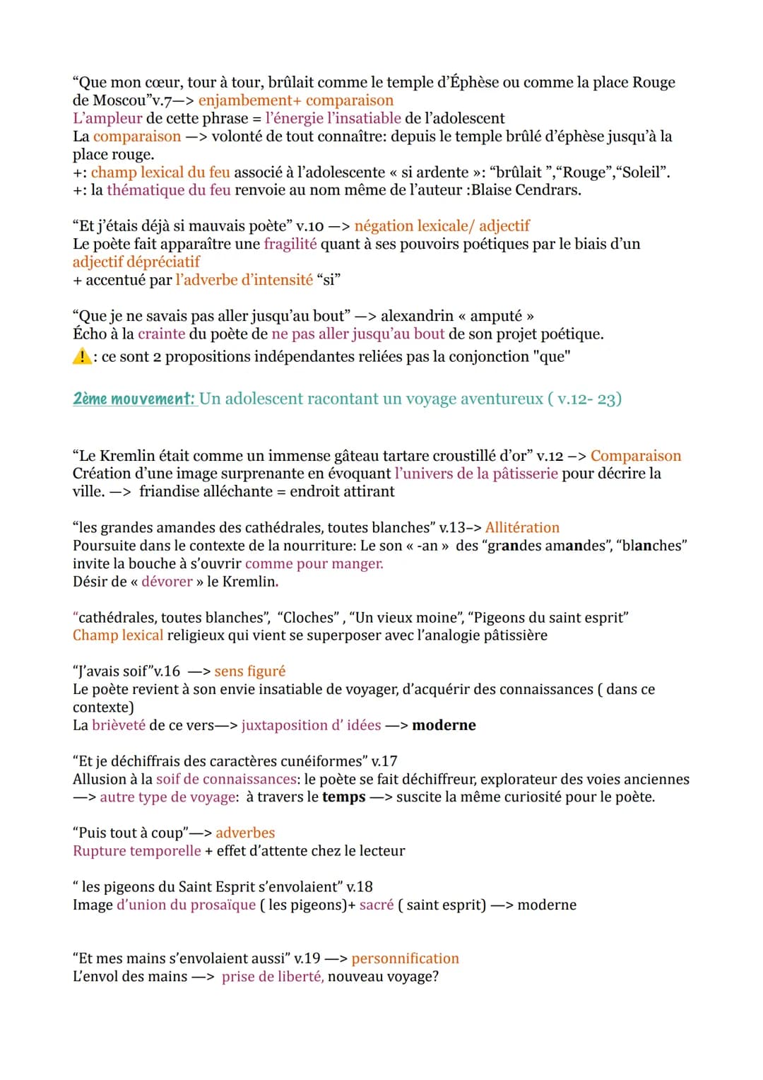 Contexte:
La prose du transsibérien, Blaise Cendrars, 1914
Incipit des poèmes en prose de Blaise Cendrars nommés « la prose du transsibérien