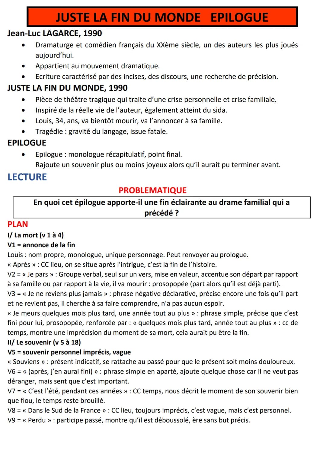 Jean-Luc LAGARCE, 1990
●
●
Appartient au mouvement dramatique.
Ecriture caractérisé par des incises, des discours, une recherche de précisio