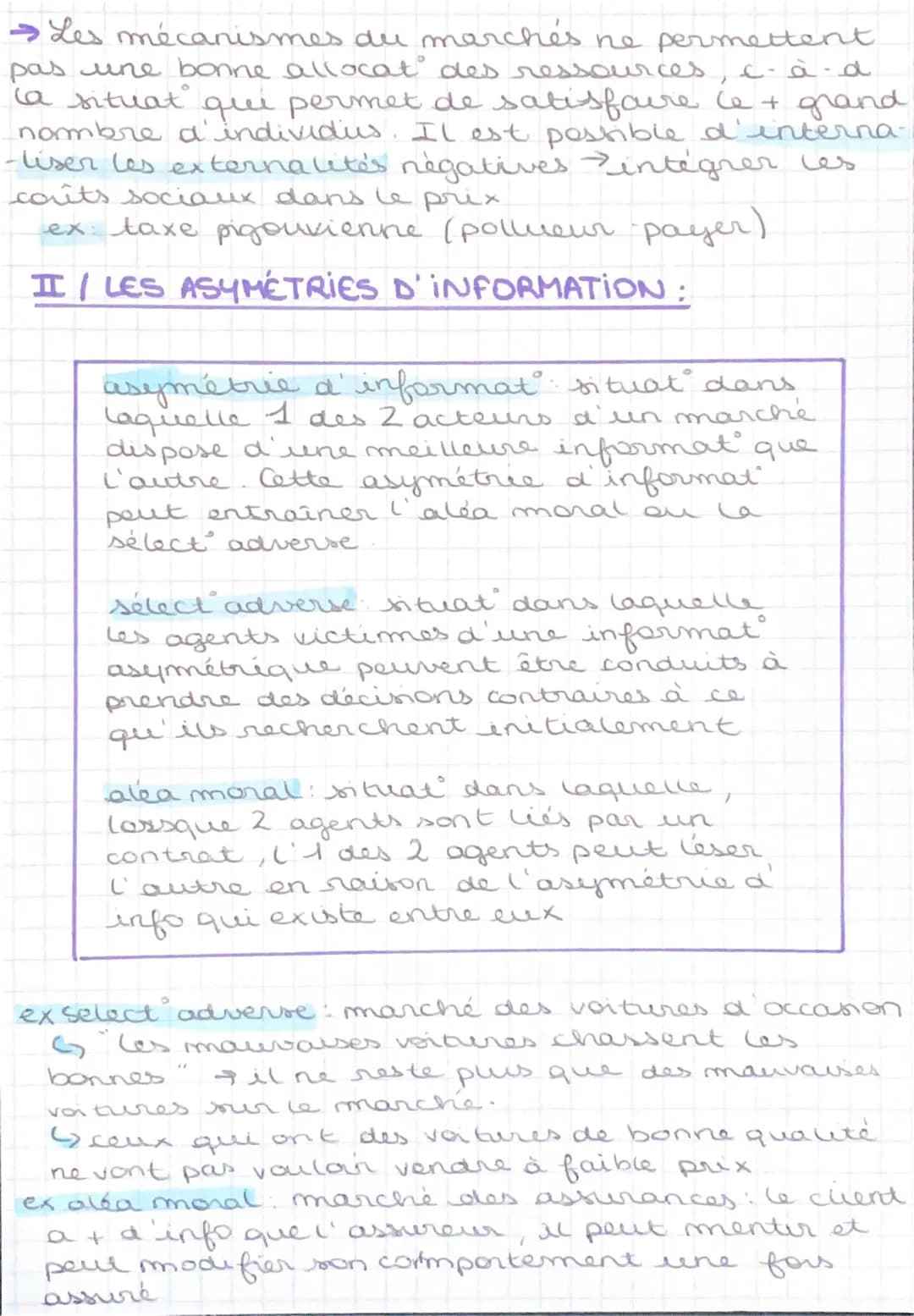 SES-LES DÉFAILLANCES DE
MARCHE
→ Quand le marché manque à ses objectifs
I défaillance de marché
défaillance de marché situat dans
laquelle l