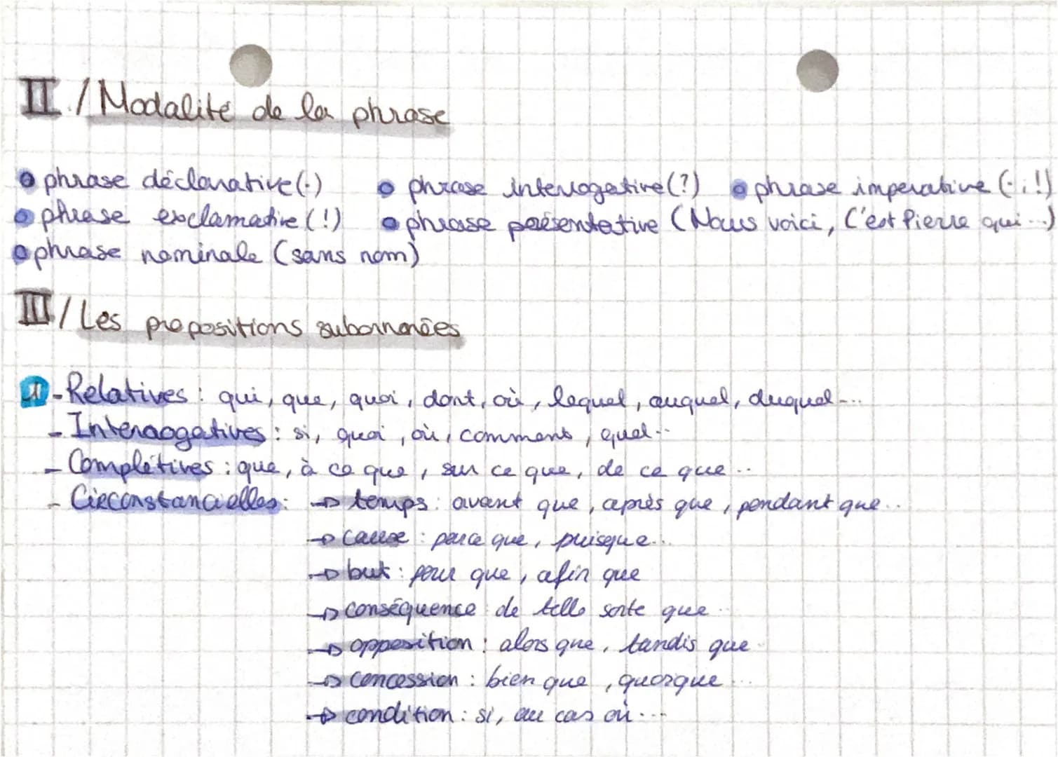 Analyen bus phaeses
I / Syntaxe
-phrases d'I proposition pharese symple
-phrases de plusieurs propositions - phrase complexe
4 propo. indépe