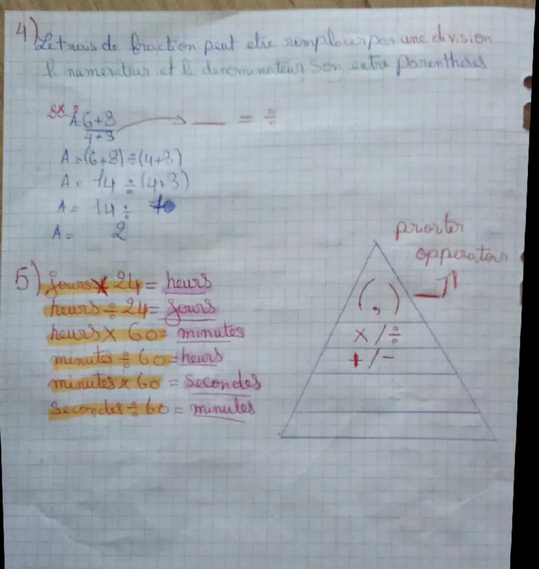 --- OCR Start ---
า
Maths:
1 Enchainement d'operations:
Dan's une expression san's parentheses comportant uniquement des
+/-/x/ on effectre 