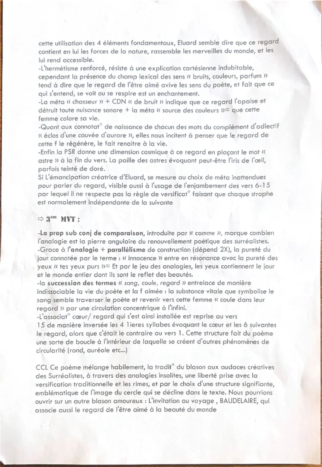 «LA COURBE DE TES YEUX »
INTRO:
• Paul Eluard est un Poète surréaliste, il écrit en 1926 « la courbe de tes teux >>
un poème composé de 3 qu