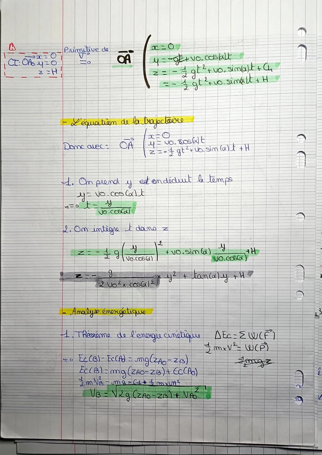 4²
le lact
2)
I
10
A toujours
prendre en
42
A
O
Mouvement dans un champs de pesanteur uniforme
ballon dans un référentiel terrestre (Galilée